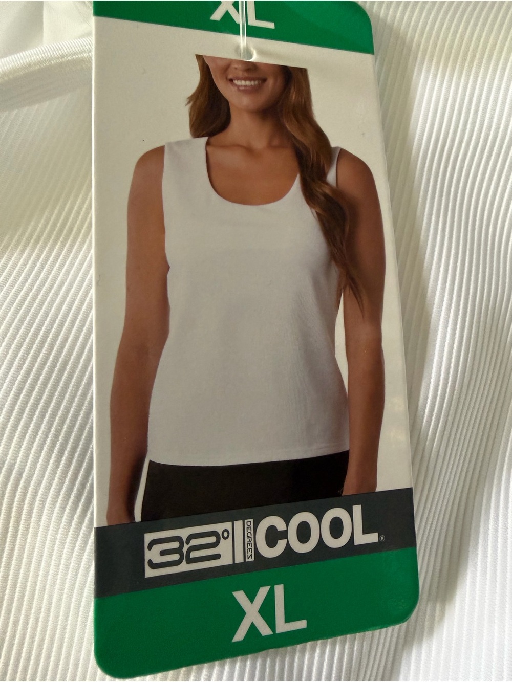 Classic White Scoop Ribbed Tank Top With Built In Padded Bra - Picture 2 of 5